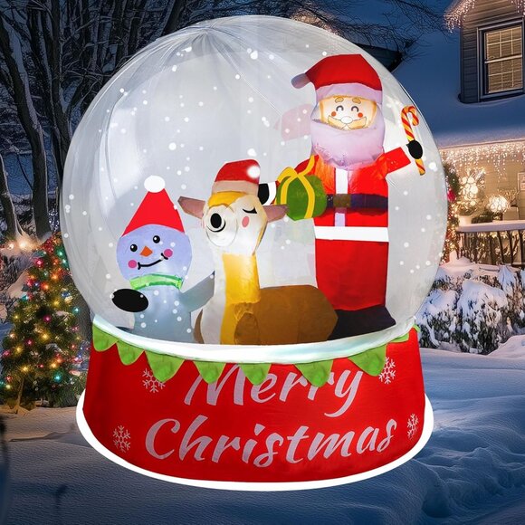 ⚡5 FT Christmas Inflatables Snow Globe Light Up Crystal Ball Outdoor Decorations - Picture 6 of 7